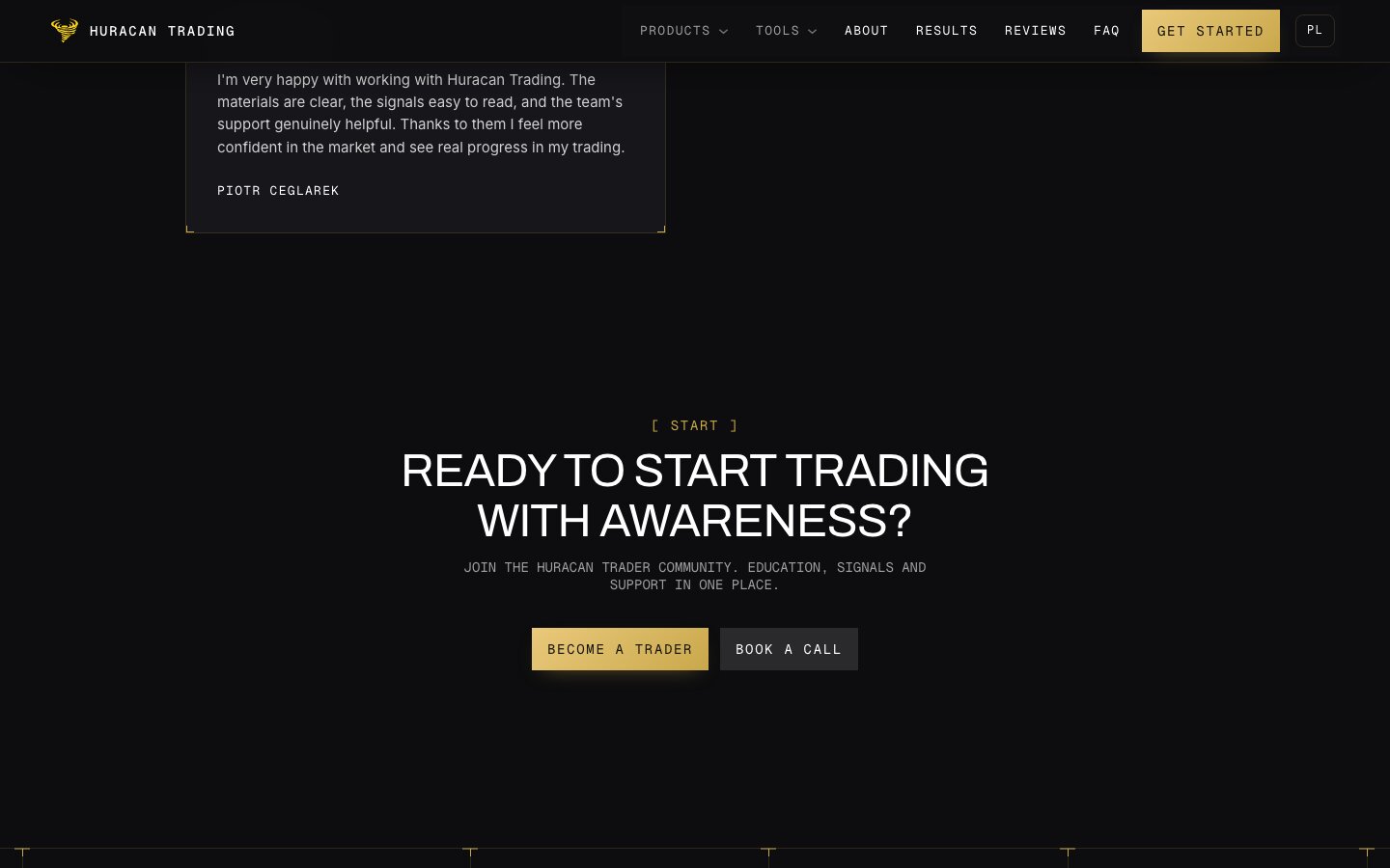 Huracan Trading - sekcja