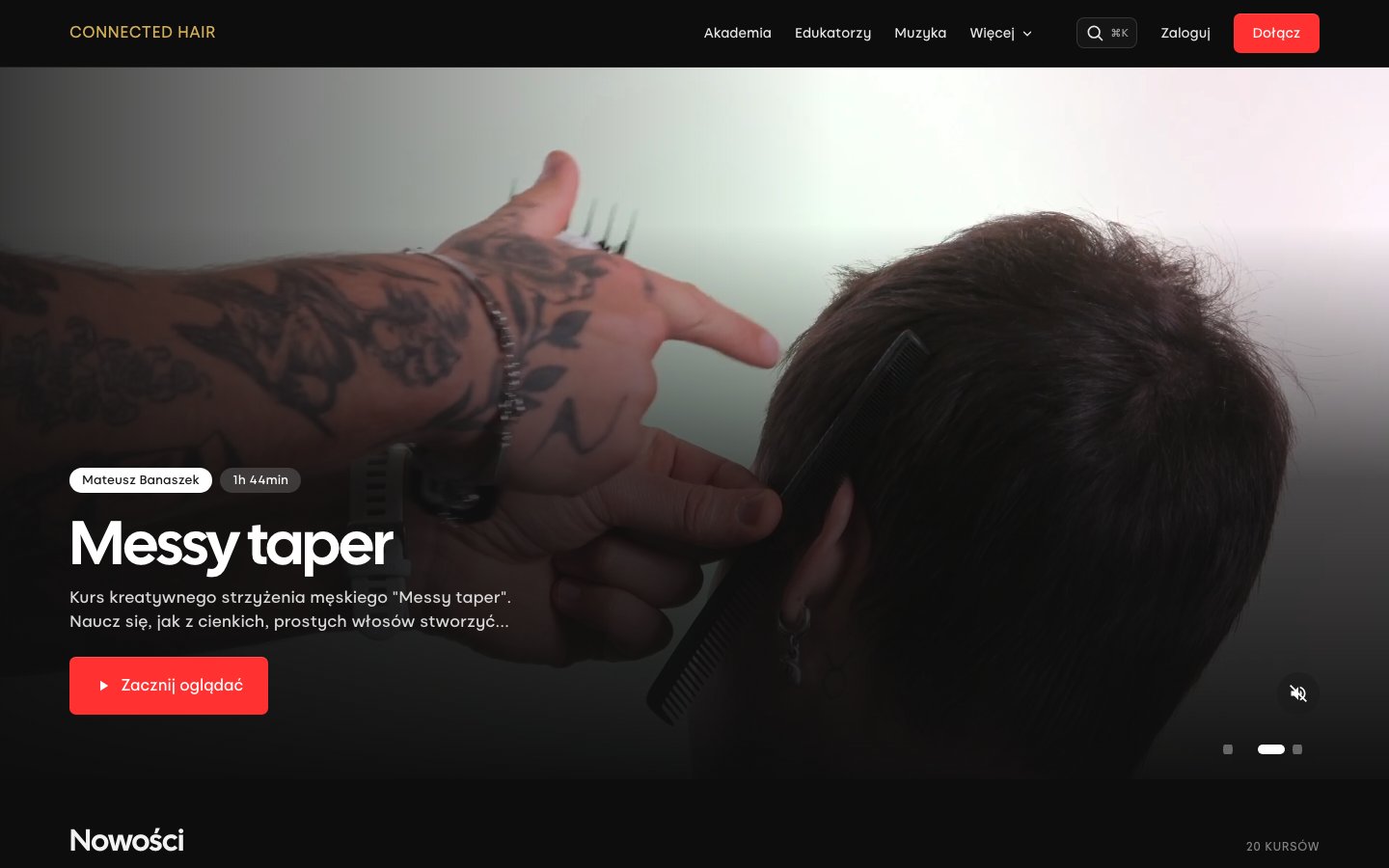 The new Connected Hair Academy platform: a Netflix-style course catalog