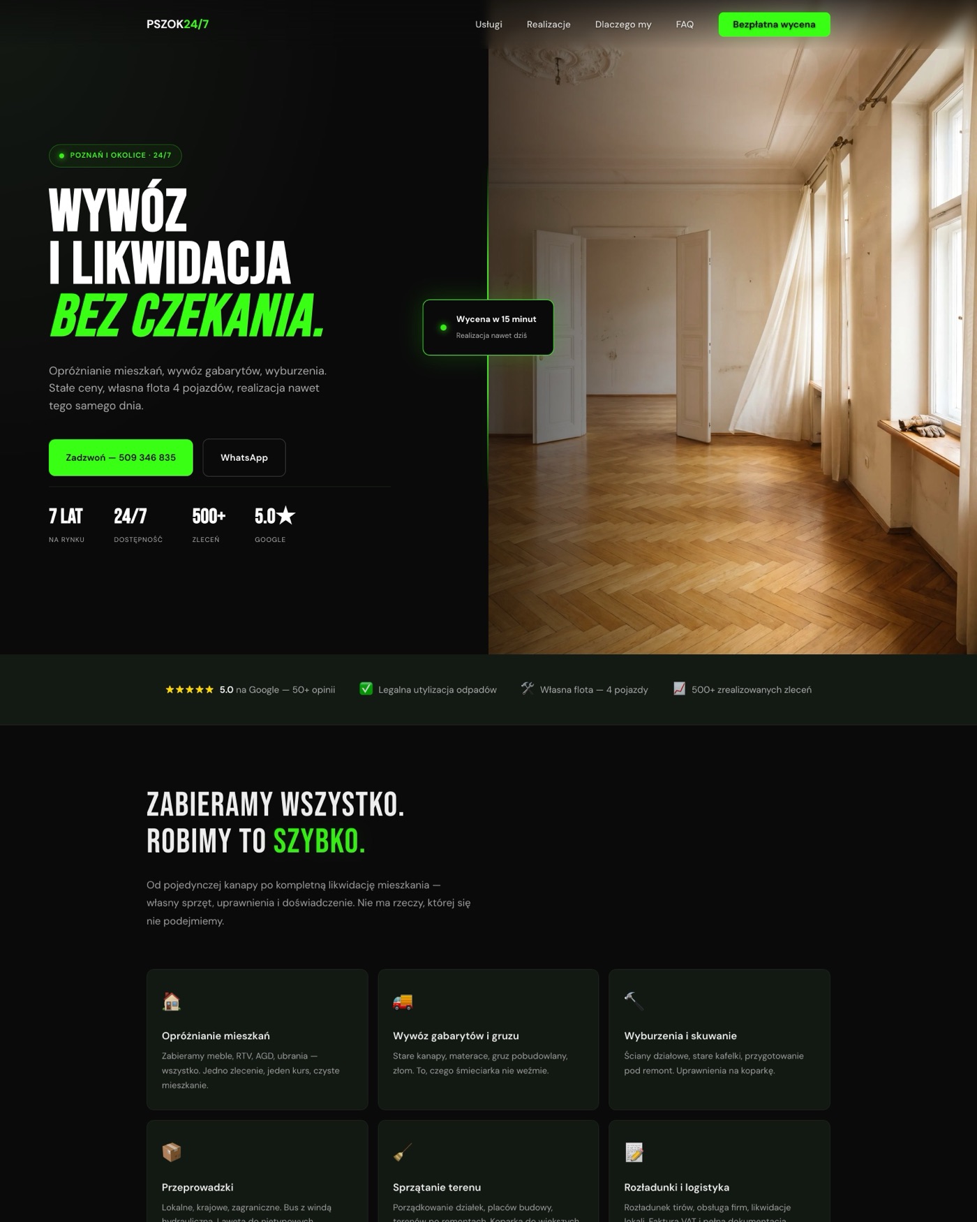 PSZOK 24/7 - One-page informacyjny dla mieszkańców